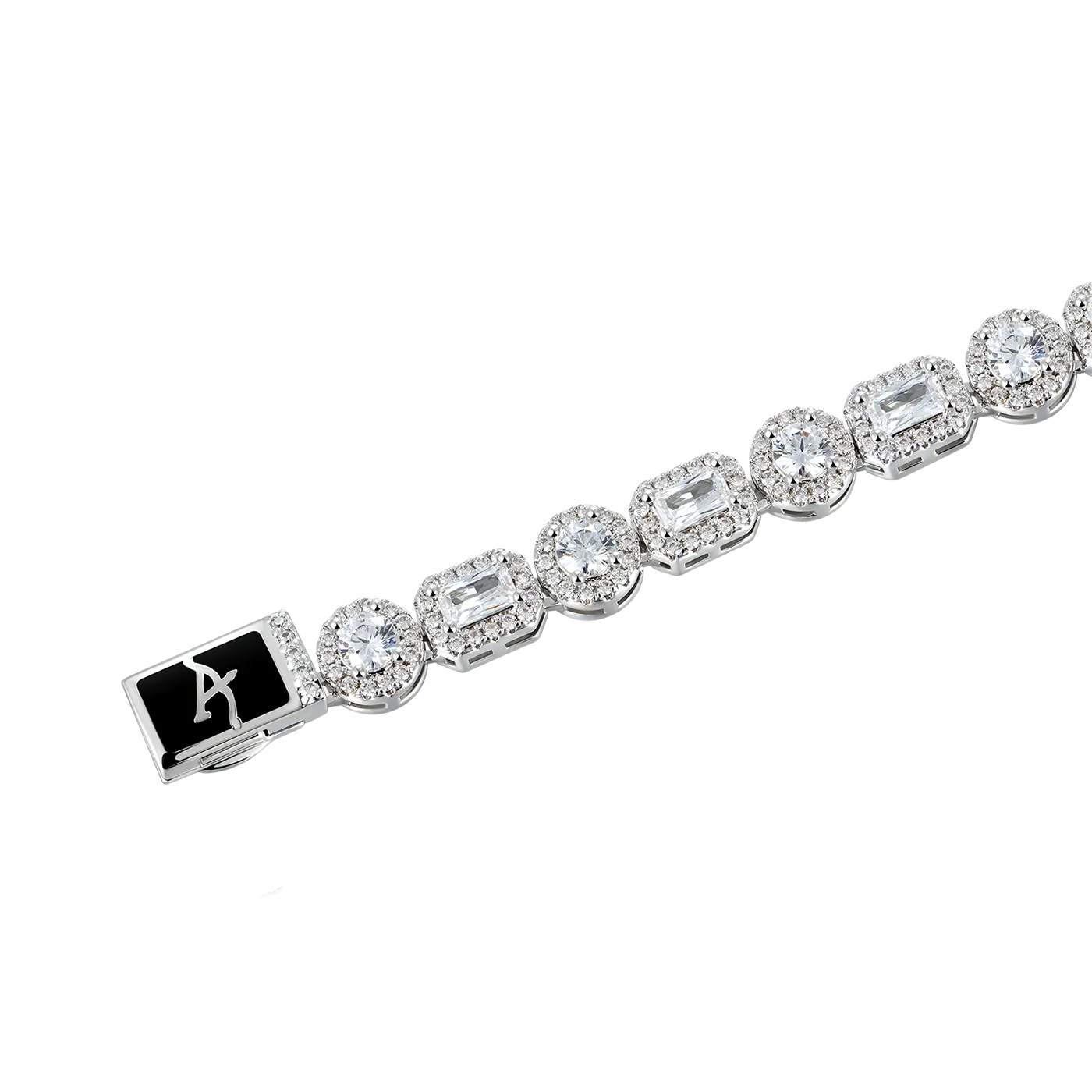 Women's Emerald Cut Mix Clustered Tennis Bracelet - 7mm