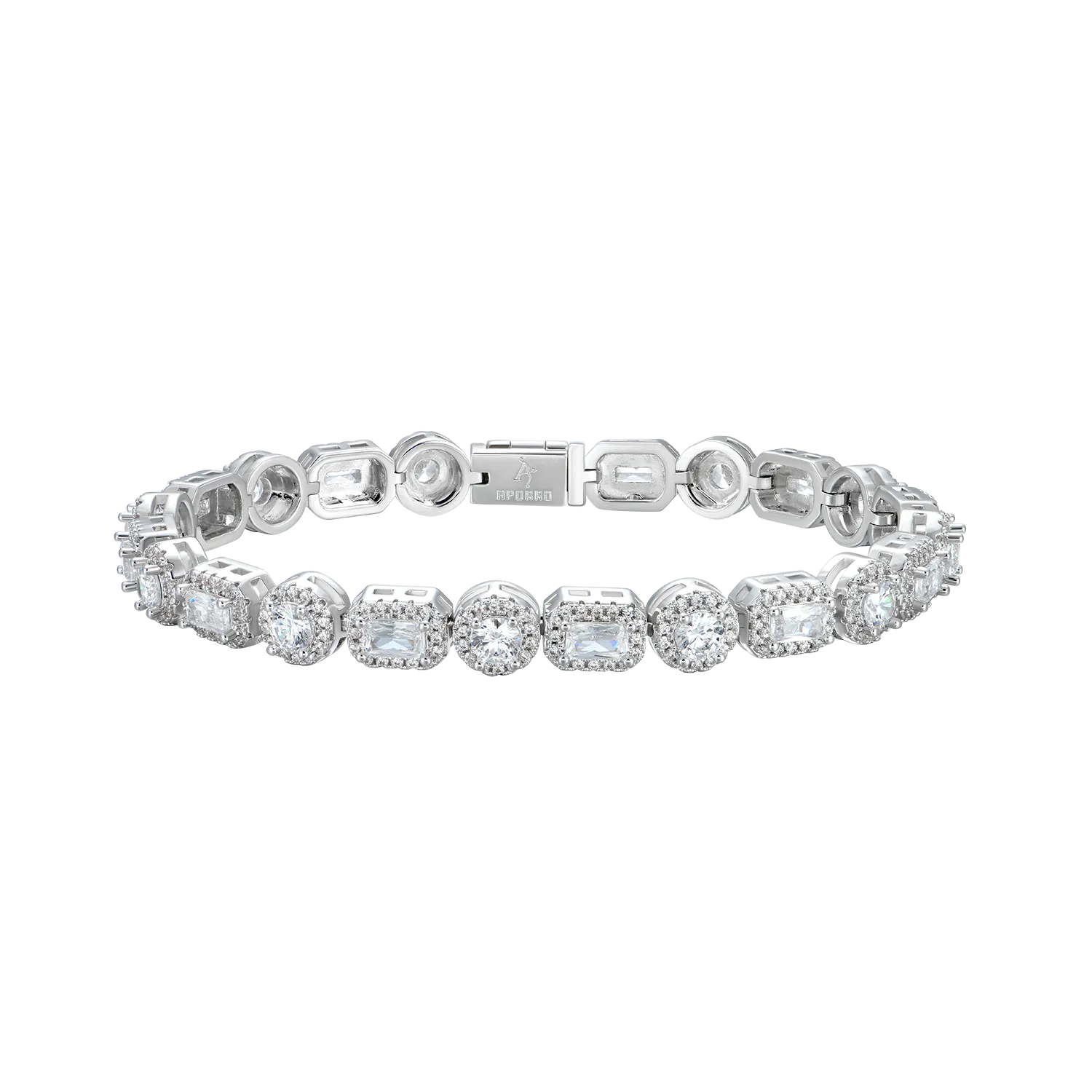 Women's Emerald Cut Mix Clustered Tennis Bracelet - 7mm