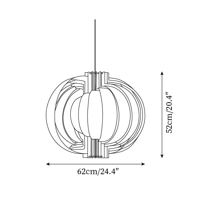 Wooden Lantern Pendant Lamp