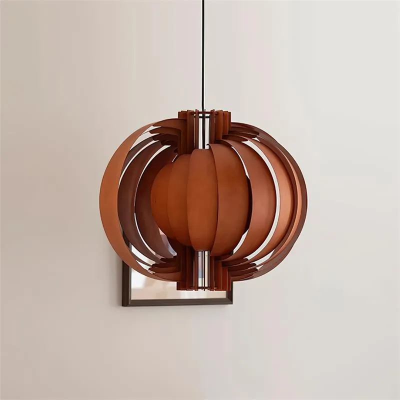 Wooden Lantern Pendant Lamp