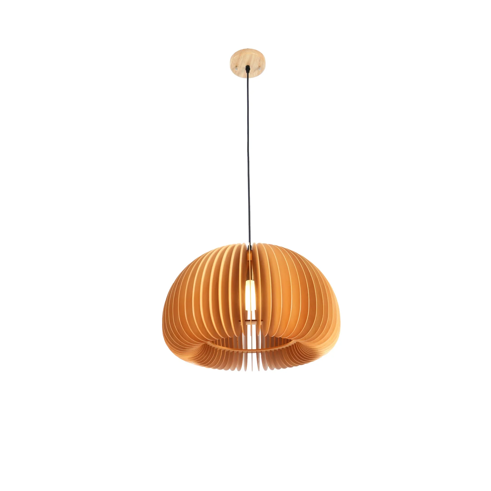 Wooden Pumpkin Pendant Lamp