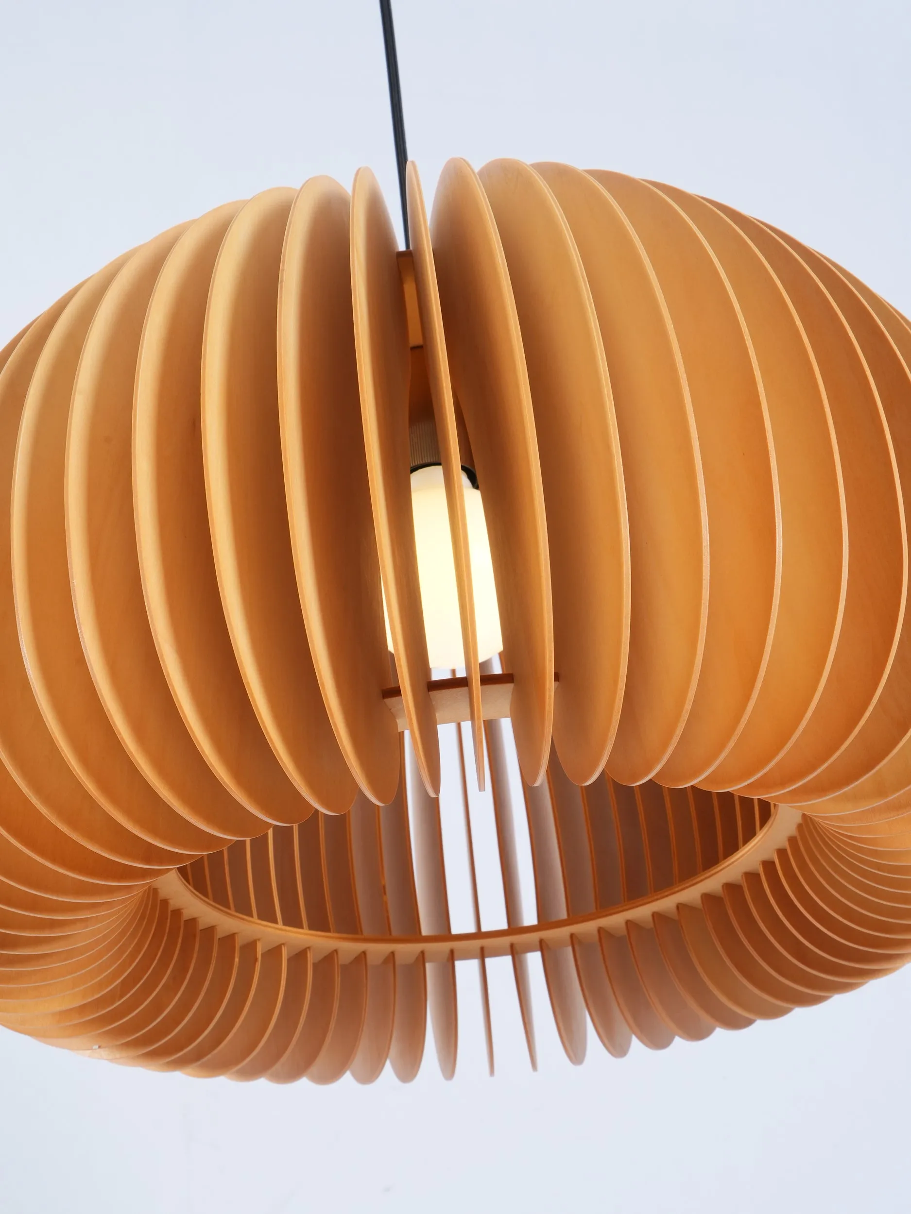 Wooden Pumpkin Pendant Lamp