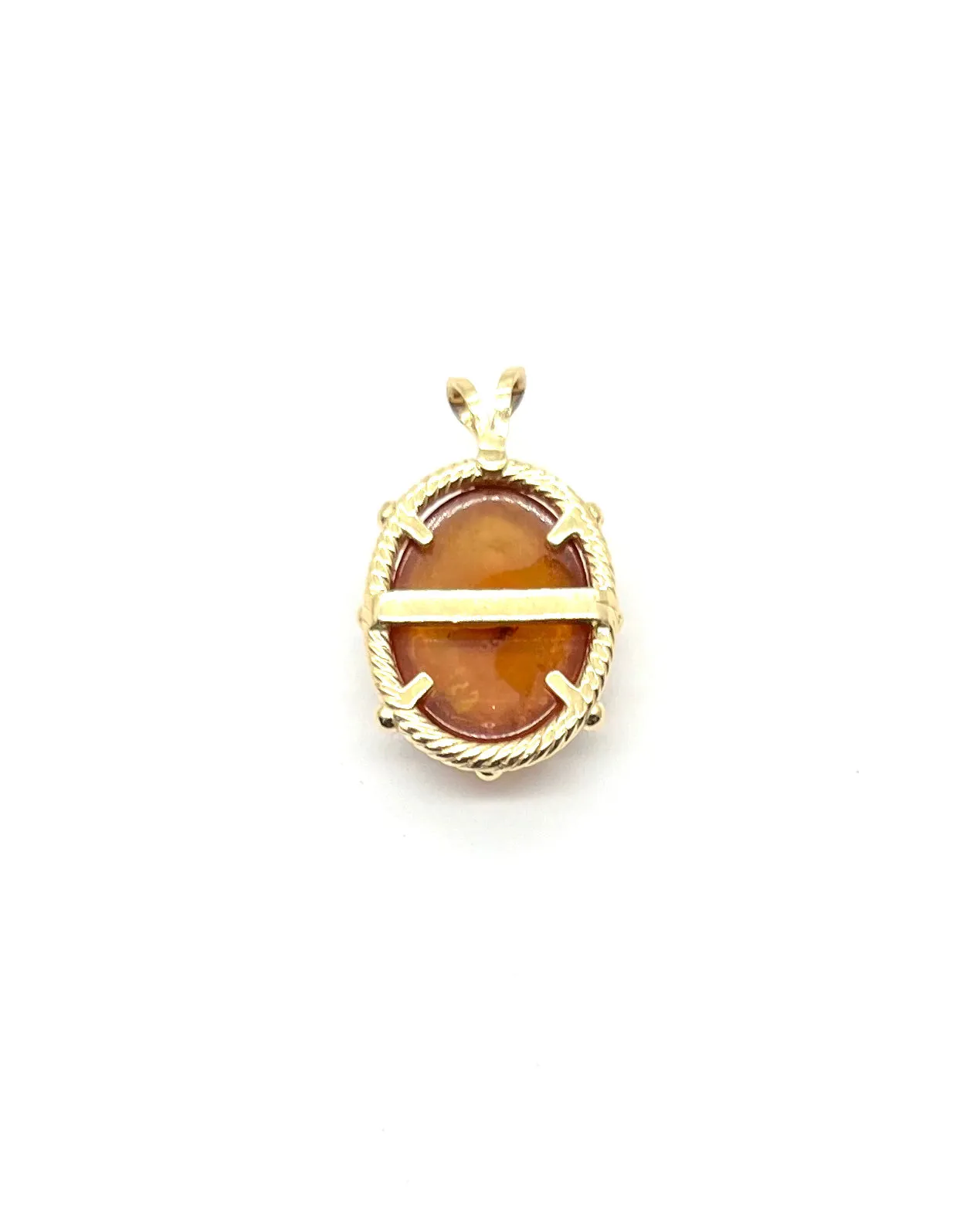 Yellow Gold Amber Pendant