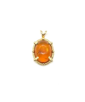 Yellow Gold Amber Pendant