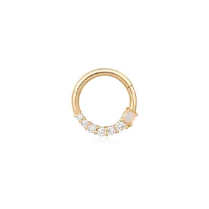 ZANDER | Lab-Grown Diamond and Opal Clicker Hoop