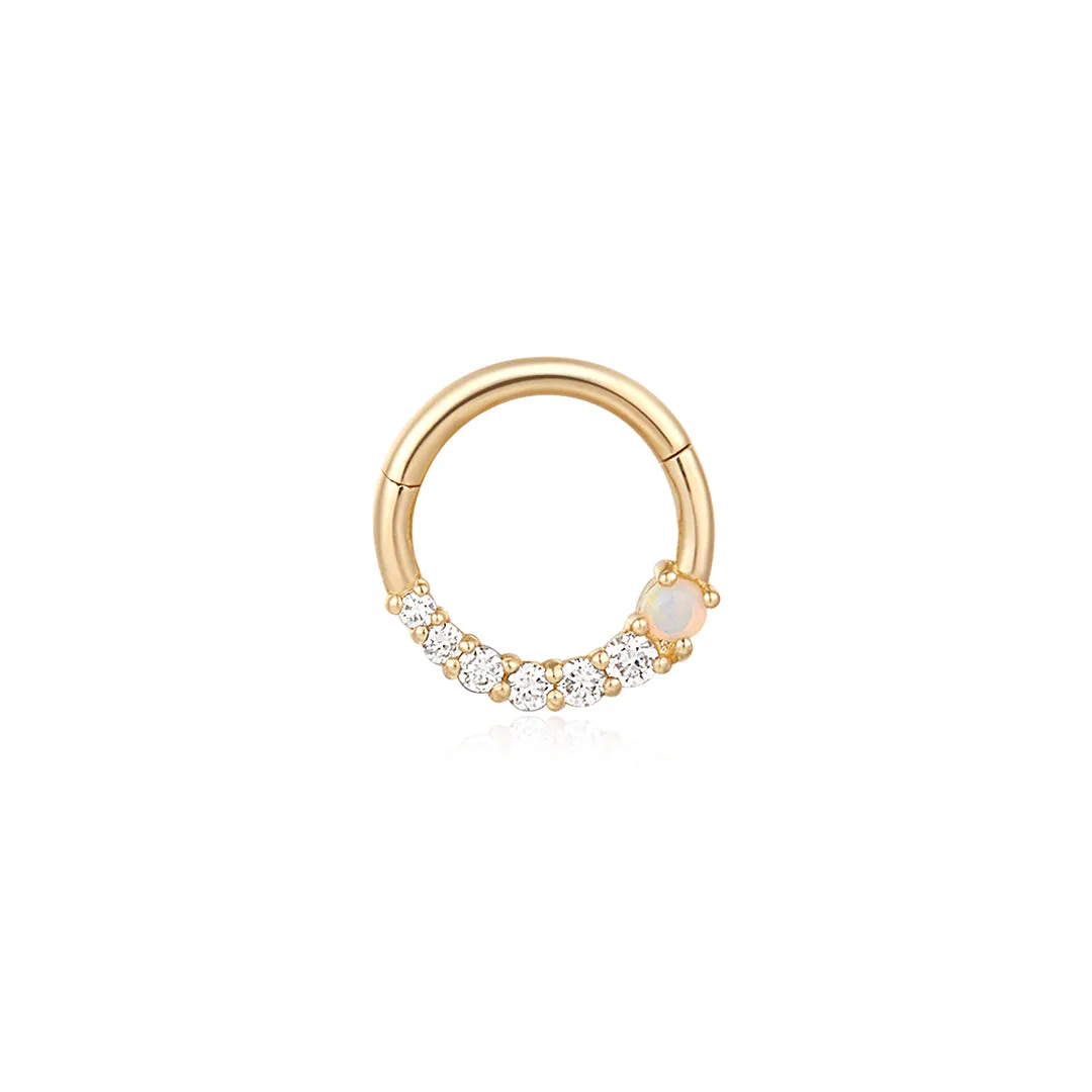 ZANDER | Lab-Grown Diamond and Opal Clicker Hoop