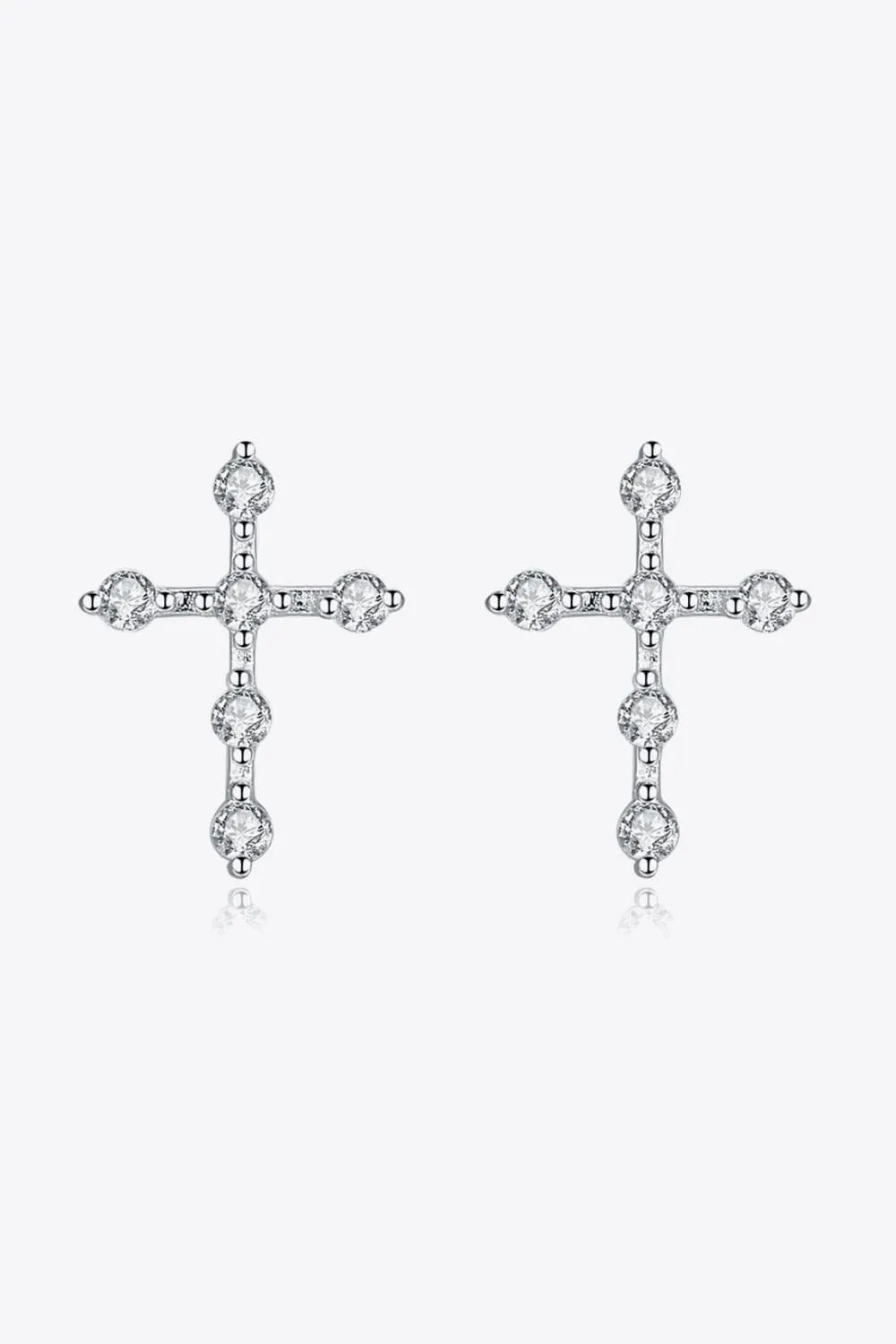 Zircon Cross 925 Sterling Silver Earrings