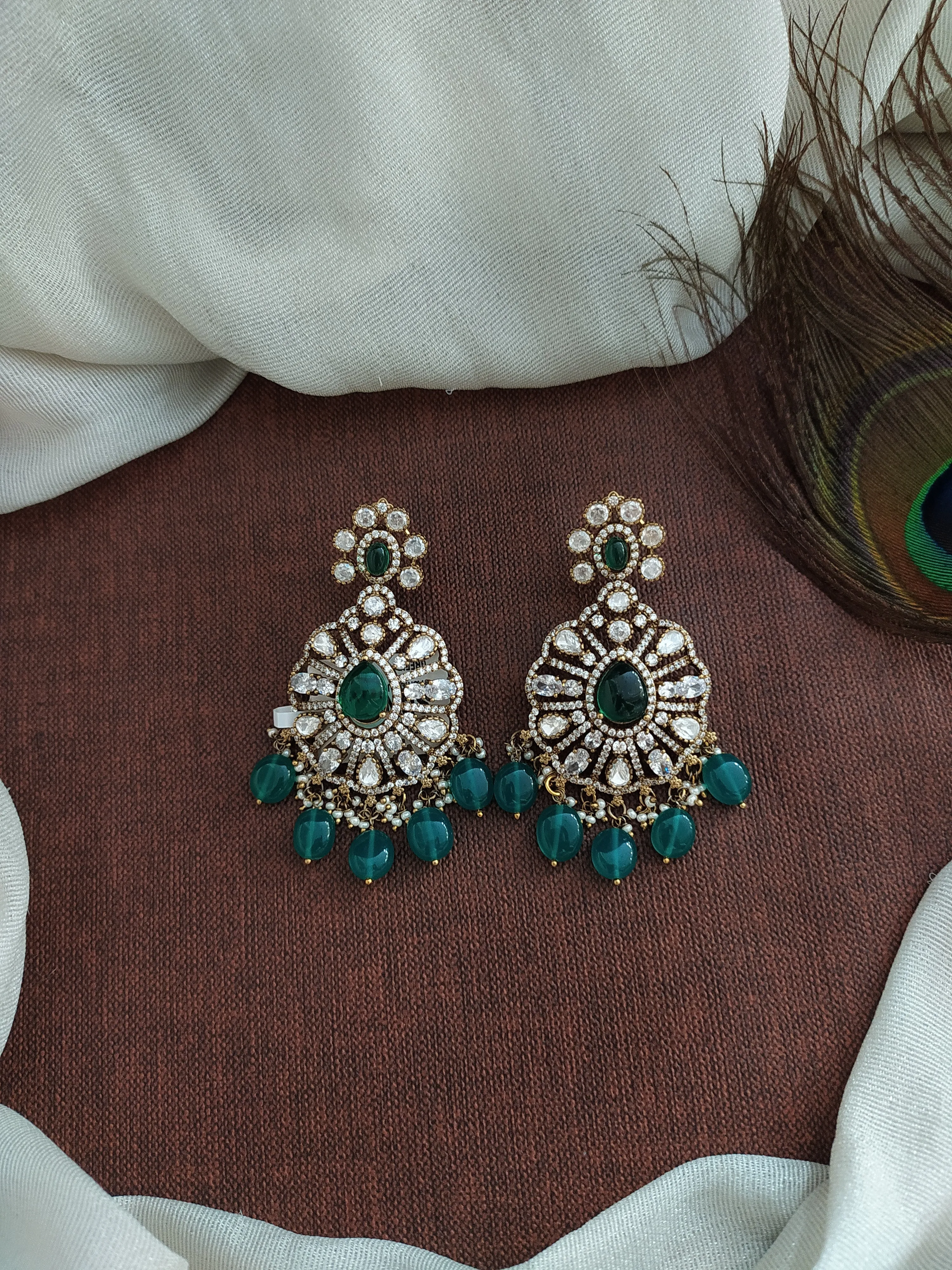 Zircon Earrings in Victorian Finish