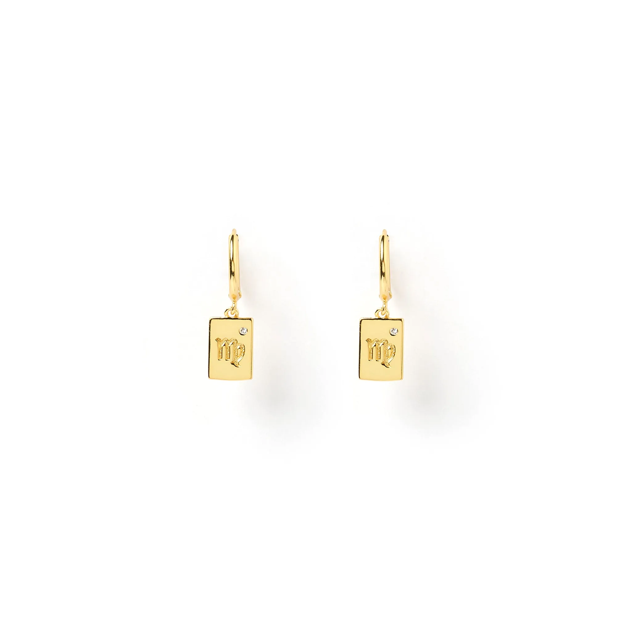 Zodiac Gold Tag Earrings